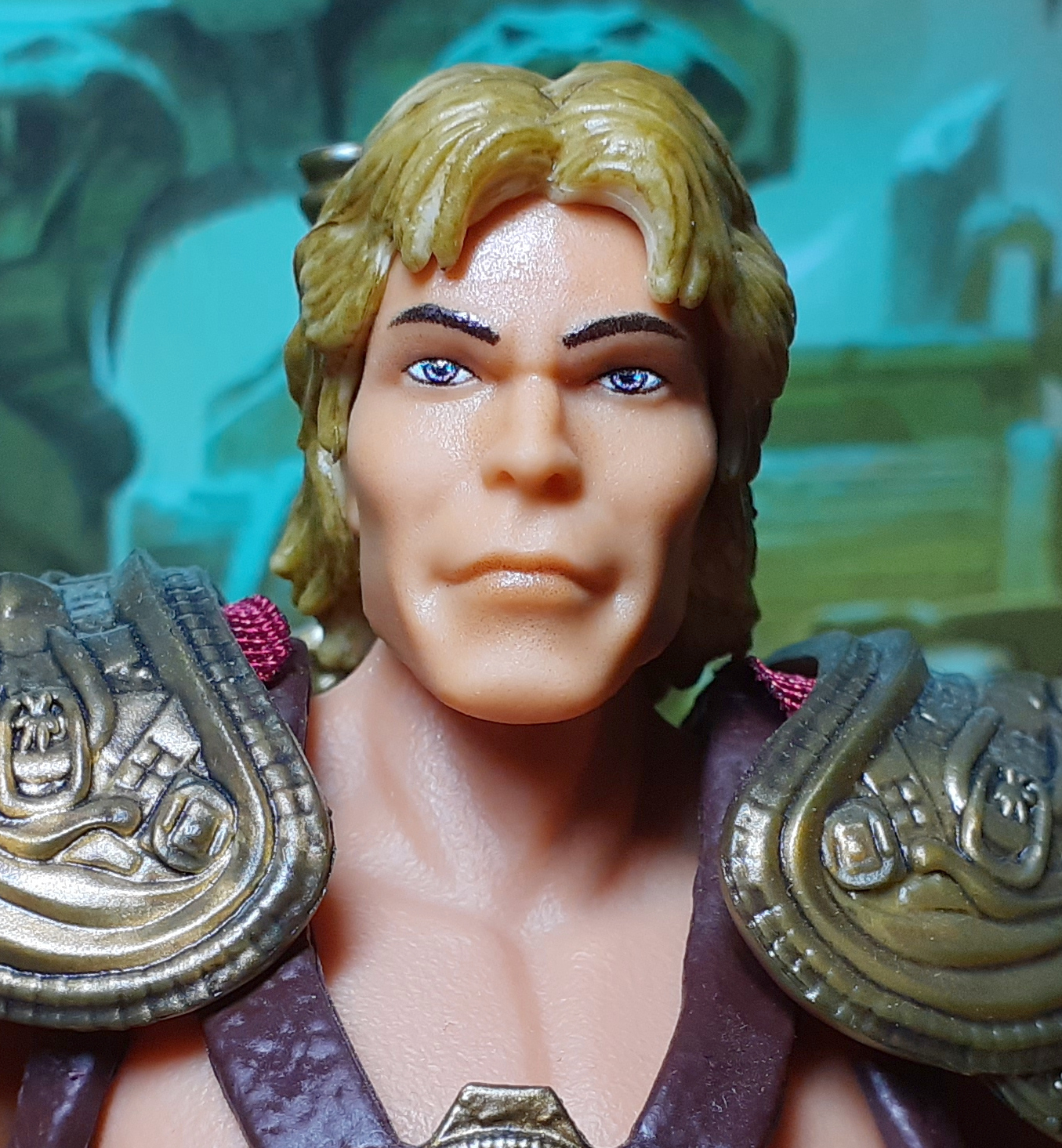 Front portrait photo of the Masterverse He-Man figure based in his appearance in the 1987 movie.